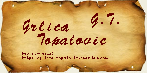Grlica Topalović vizit kartica